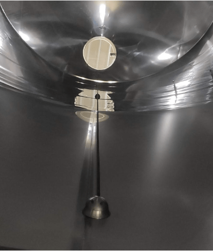 Image of our two sensors installed in white wine deposit tank of 10000 liters